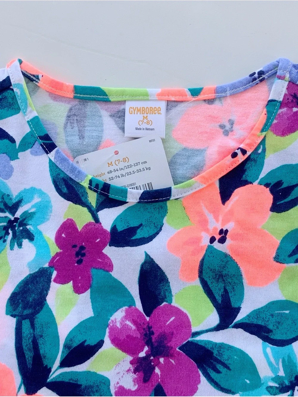 Gymboree Neon Floral Cold-Shoulder Dress - Coral, Purple, Teal